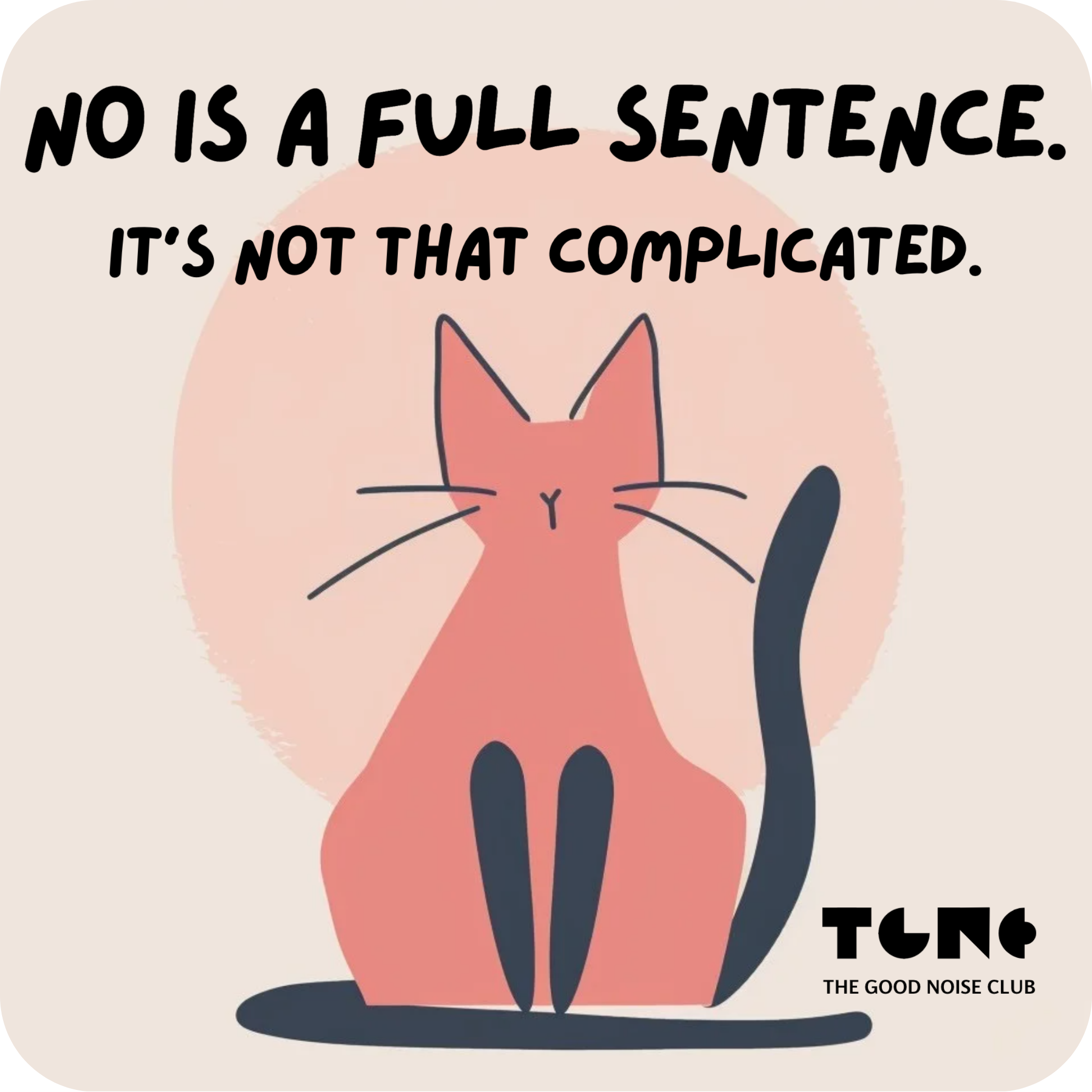 Fridge Magnet - No means NO! (Cat Illustration)