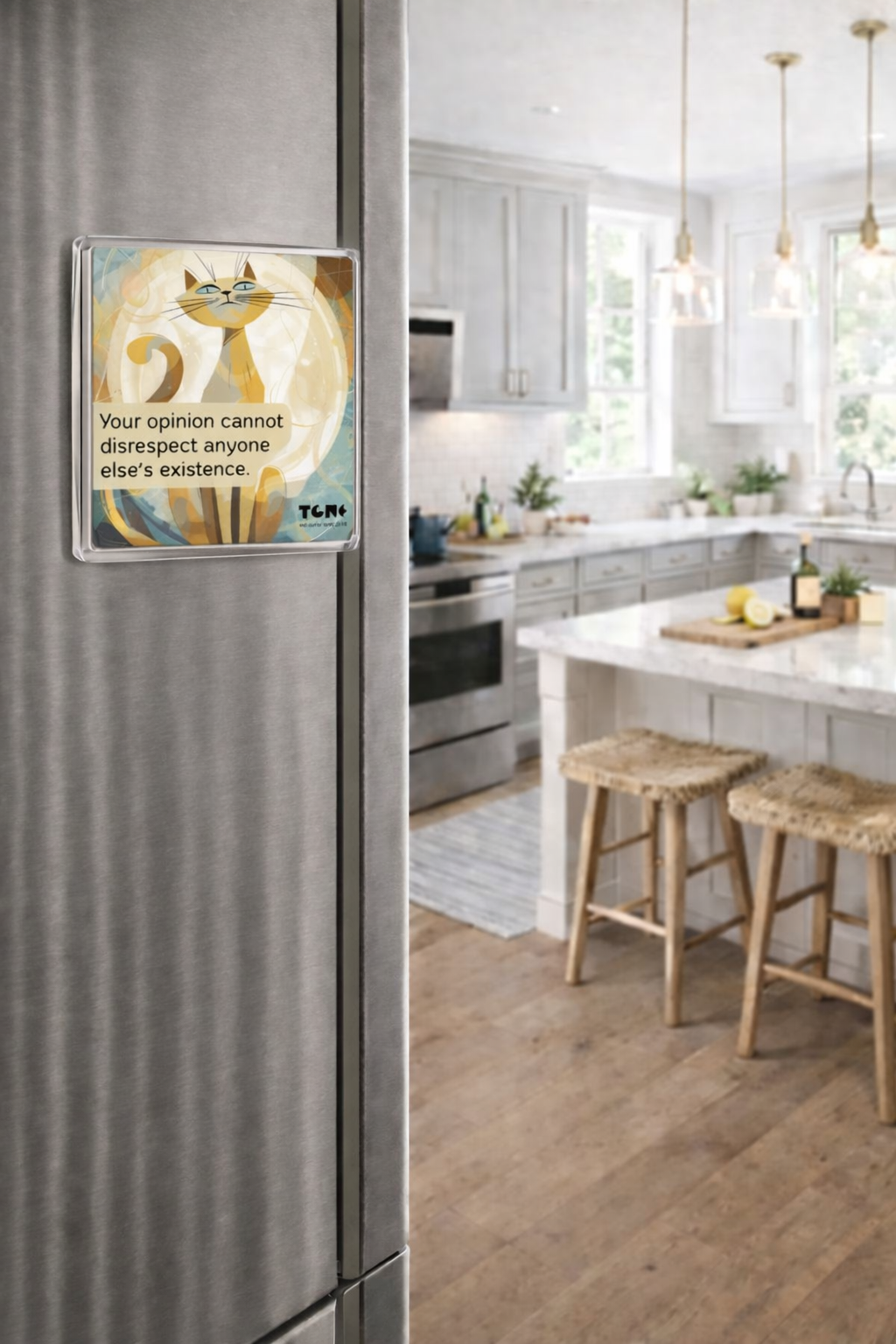 Fridge Magnet - Respect Everyone's Existence (Cat Illustration)