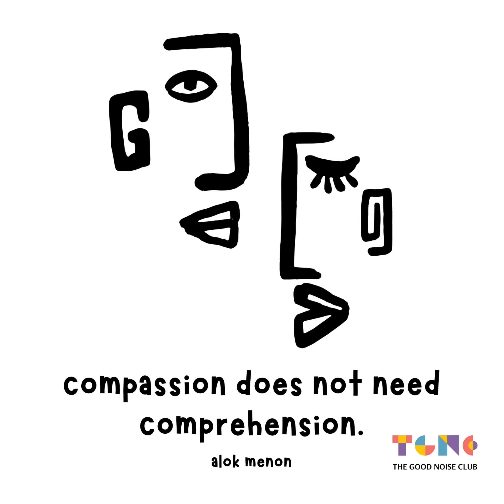 Fridge Magnet - Compassion (Monochrome)